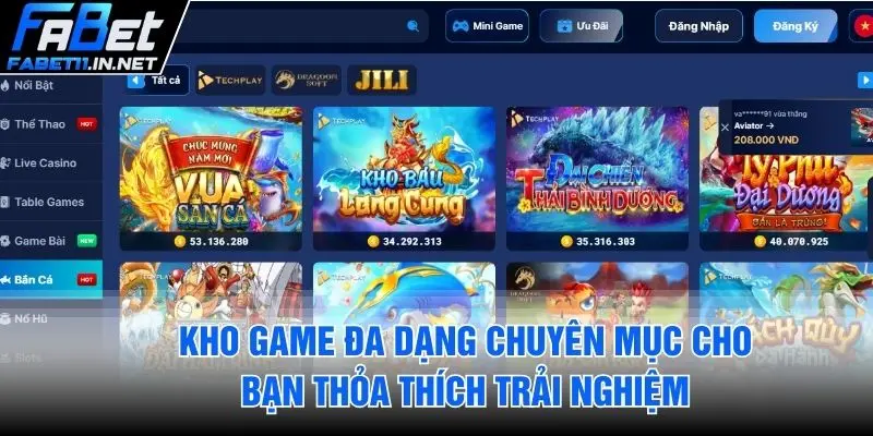 Kho game đa dạng chuyên mục cho bạn thỏa thích trải nghiệm 