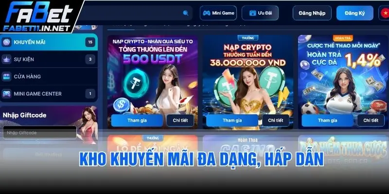 Kho khuyến mãi đa dạng, hấp dẫn